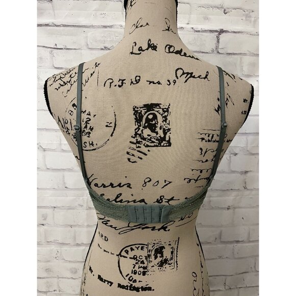Victorias Secret size small green lace floral sheer bralette bra wire free sleep - Picture 3 of 9